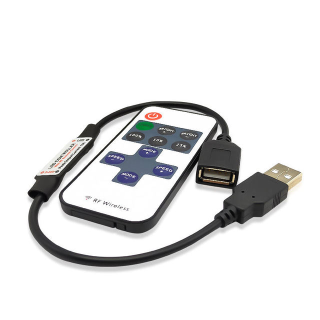 DC5V USB Strip Light Interface 11 Key Rf Wireless Single Color Led Dimmer Brightness Dimmable Single Colors Controller
