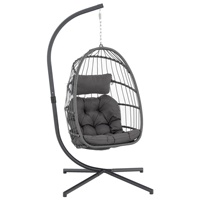 Fauteuil suspendu moderne en fer et PP, chaise suspendue avec support pivotant, capacité de 350 lb, pour balcon, chambre, intérieur, patio