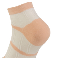 Chaussettes de cheville respirantes antibactériennes personnalisées de haute qualité avec logo pour filles, tricotées, motif rayé printemps-été, usage quotidien
