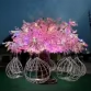 Columpio LED con Forma de Árbol de Flores Rosadas, Atracción de Columpio para Parque de Diversiones al Aire Libre, Equipo de Columpio Giratorio Luminoso Tipo Jaula de Pájaros - Product Image 1