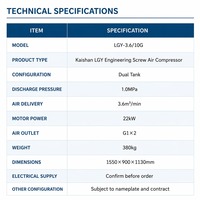 Compresseur d'air portable LGY-3.6/10 avec sortie d'air de 127 CFM et 145 PSI pour la construction et l'atelier mécanique