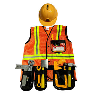 Halloween niños construcción trabajador disfraz ingeniero chaleco bombero sombrero para la escuela carrera día juego de imitación TV película inspirada - Product Image 4