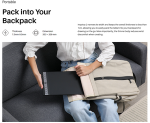 Huion Inspiroy <span class=keywords><strong>2</strong></span> H1061P Tablet Gambar Digital Tanpa Kertas untuk Desainer - Product Image 6