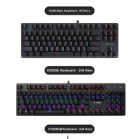 Teclado Mecánico para Juegos Rapoo V500 con Cable, 87/104 Teclas, Interruptores Negros, Azules, Marrones y Rojos, 60 Millones de Clics, para PC y Portátil