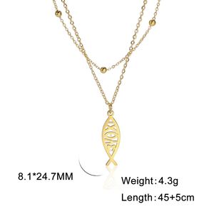 Collar con Símbolo de Pez Jesús (Ichthys) de Myshape, Acero Inoxidable, Regalos Religiosos, Amuleto de <span class=keywords><strong>Amistad</strong></span> <span class=keywords><strong>y</strong></span> Amor, Joyería Cristiana - Product Image 4