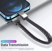 Bracelet-câble de charge USB Type C Micro avec PU et alliage d'aluminium, charge rapide 2A pour iPhone et ordinateur