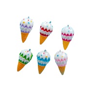 Porte-clés en plastique imitation crème glacée, pendentif créatif, style dessin animé, réplique alimentaire, emballage en vrac, petit cadeau, crème glacée
