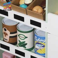 Ensemble de jeu de supermarché en bois Magicolor pour enfants, vert menthe, écologique, mini jeu de simulation d'épicerie, étagères, caisse enregistreuse