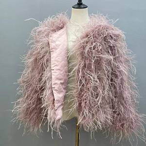 Chaqueta de piel de plumas de avestruz para <span class=keywords><strong>mujer</strong></span>, abrigo de piel, moda de invierno, directa de fábrica, novedad de 2023 - Product Image 5