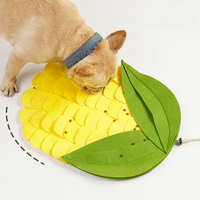 Tapis d'alimentation lente pour chien, jouet de dressage et de puzzle, en polyester écologique et imperméable, 53x43cm, motif dessin animé, antidérapant, design en forme d'épi de maïs