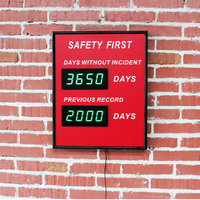 Compteur LED numérique CHEETIE : Jours depuis l'accident – Compte à rebours personnalisé – Tableau de scores de sécurité