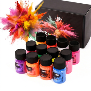 ชุดผงนีออน LEQU Happy And Fun 12 สี 20 กรัม สีเรืองแสงสำหรับงาน DIY งานฝีมือ ตกแต่งเล็บ ขายส่ง - Product Image 3