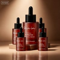 Flacon compte-gouttes en verre plat de luxe, flacon pompe pour sérum cosmétique, emballage personnalisé avec logo imprimé, emballage pour soins de la peau, 30 ml, 40 ml, 100 ml, 120 ml