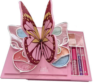 Ensemble de <span class=keywords><strong>maquillage</strong></span> compact non toxique pour enfants Kit cosmétique en plastique de conception <span class=keywords><strong>papillon</strong></span> pour enfants - Product Image 1