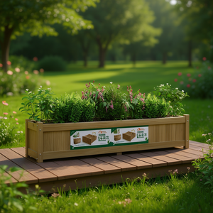 Fioriera da Giardino in Legno di Pino 70.9x12.2x12.2 Pollici, Stile Rustico Impregnato per Vasi da Fiori, Uso Esterno - Product Image 2