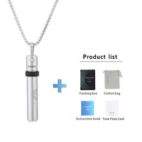 Collier pendentif en acier inoxydable pour thérapie sonore 528 Hz, ajustable, avec breloque vibrante, design flûte buccale tendance, pour méditation, unisexe