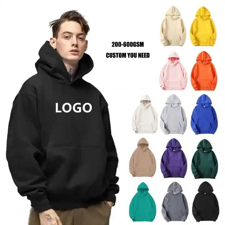 Yüksek kaliteli cadera Con Capucha boy hoodie sokak giyim moda özel logo erkekler ağır polar hoodies erkekler