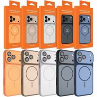 Étui magnétique antichoc givré mat en TPU+PC avec protection anti-empreintes digitales et étanche pour iPhone 17/16/15 Pro Max avec protection d'appareil photo