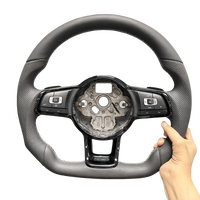 Volant sport en cuir et fibre de carbone LED forgé pour VW Golf 6 7 7.5 8 GTI R MK5 MK6 MK7 MK8 Polo Passat Tiguan Scirocco