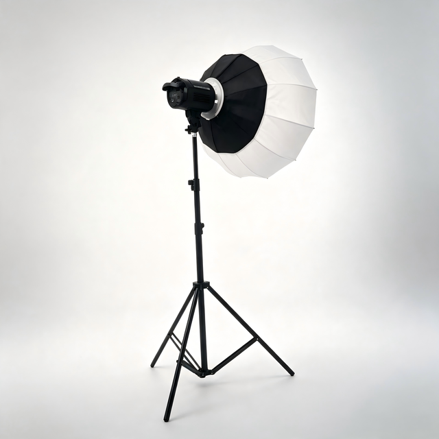 Studio LED Video Light With Globe Softbox & Light Stand, Photography Continuous Fill Light for Live Streaming Portrait Shooting