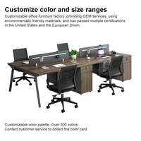 Escritorio de Oficina Extensible de Madera Moderno y Minimalista con Silla, Gabinete Lateral y Separador, Estación de Trabajo para Personal