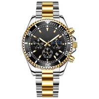 Montre-bracelet pour homme à quartz, étanche, avec phase lunaire et date, chronographe analogique luminescent en acier, personnalisable, 50 pièces, modèle 2870