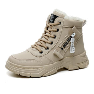 Botas de Invierno 2026 al por Mayor, con Cordones, Forro de Felpa, Impermeables, para Estudiantes, Cálidas, Versátiles, de Caña Alta, con Diseño de Parches, para Mujer - Product Image 1