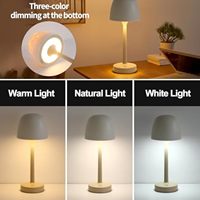 Lampe de table projecteur de vagues océaniques RGB Veilleuse sans fil rechargeable par USB avec télécommande Lampe de bureau tactile à intensité variable pour chambre à coucher