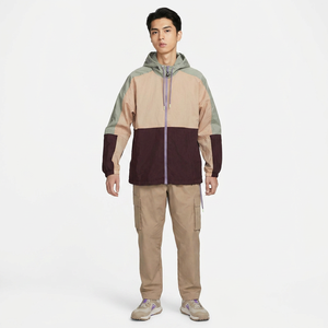 Custom Men's Sports Running Waterproof Hooded Vintage Windbreaker Jacket with Stand Collar 100% Cotton <b>Canvas</b> Fabric - Product Image 1