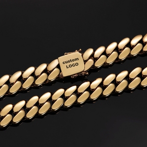 Hip Hop Jewelry Size <strong>Silver</strong> <strong>Chain</strong> Necklace Wholesale Plated Gold Plated <strong>Chunky</strong> Custom 12mm-22mm <strong>Chain</strong> Plated Gold With Cz - Product Image 5