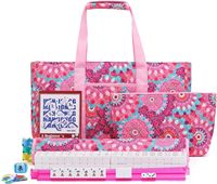 Nouvel ensemble de rangement trois pièces imprimé fleurs mandala, ensemble complet de mahjong américain, trousse de maquillage portable