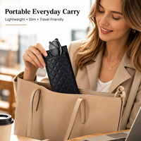 Étui à lunettes portable double couche en cuir PU pour lunettes de soleil et lunettes de vue