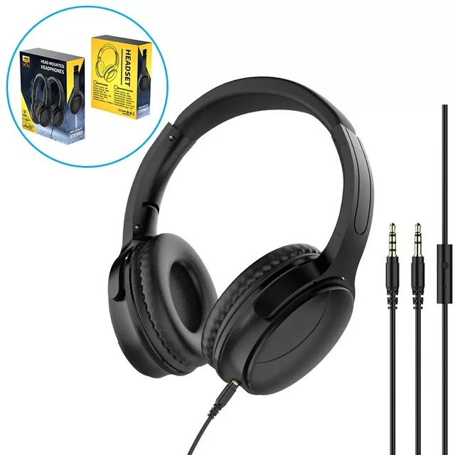 High Quality Over-Ear Wired Control Headphone with 3.5mm Plug Comfortable Earmuffs Music Gaming Earphones & Headphones