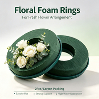 Anneau en mousse florale 15 cm (Diamètre extérieur 15 cm, Diamètre intérieur 9 cm, Hauteur 4 cm)