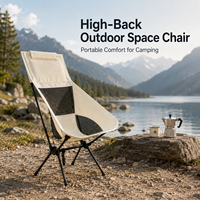 Chaise pliante respirante et légère à dossier haut avec dossier pour le camping en plein air, la randonnée, le pique-nique, les dîners, la plage et la pêche