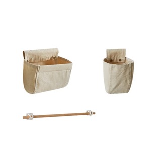 Sacs de rangement suspendus en toile, rectangulaires, avec crochets réglables, organisateur multifonctionnel pour la cuisine, à suspendre à la porte - Product Image 1
