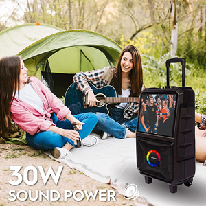 Altavoz de Karaoke Portátil para Exteriores con Pantalla Táctil, Luces LED RGB, Altavoz con Ruedas a Batería para Fiestas - Product Image 6