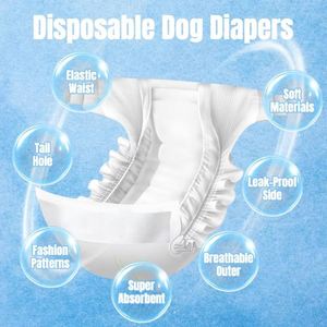 Couches jetables pour chien femelle, 360 unités °   Couches pour chiots à taille extensible, couches super absorbantes, 10 pièces - Product Image 6
