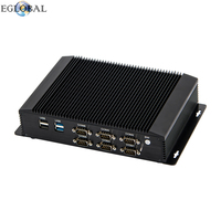 Computadora Industrial sin Ventilador EGLOBAL, Intel I5-4200U, DDR3L, MSATA SSD, VGA HD, 8 Puertos USB, 6 Puertos COM, GPIO, 2 Puertos RJ45, 2.5G, Audio LAN, Mini PC Linux