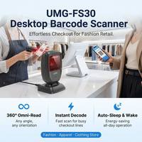 Lecteur de codes-barres omnidirectionnel durable Newland UMG-FS30 IP52 1D 2D CMOS USB pour les caisses des magasins de tabac et d'alcool