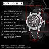 Nouvelle montre automatique BENYAR 5202 pour homme, design ajouré, aiguilles lumineuses, étanche, montre de plongée automatique pour homme