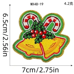 Décoration de Noël pour arbre de Noël, petit badge thermocollant, patchs brodés à paillettes, applique pour vêtements - Product Image 6