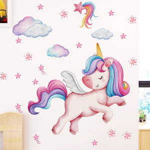 Adesivi Murali Impermeabili in PVC Autoadesivi con Unicorno e Nuvola per Cameretta <span class=keywords><strong>Bambina</strong></span> 30*60 - Product Image 4