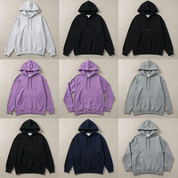 Sweat à capuche polaire 100 % coton pour homme, coupe classique, lavage frontal personnalisé, anti-rétrécissement, décontracté, sportif, 450