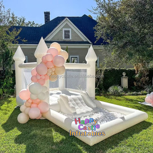 Château sautant d'intérieur et extérieur commercial de maison de rebond de bébé blanc de PVC avec le château gonflable de piscine de toboggan de fosse à balles pour des enfants - Product Image 4