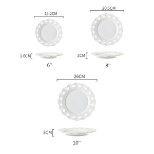 NOUVEAU <span class=keywords><strong>Assiette</strong></span> <span class=keywords><strong>creuse</strong></span> en céramique gaufrée Petit-déjeuner Pâtes Dessert Pain Salade Fruits Plateau de service <span class=keywords><strong>Assiette</strong></span> latérale Vaisselle de restaurant - Product Image 2