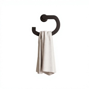 Modern Matte Black Wall-Mounted Bathroom <b>Hand</b> <b>Towel</b> Ring - Product Image 1