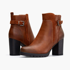 Bottes en cuir véritable confortables pour femmes, chaussures tendance et résistantes, meilleures ventes - Product Image 1