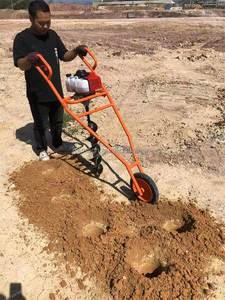 Taladro de tierra portátil de gasolina de 2 tiempos con carro, máquina perforadora de suelo en espiral para plantar árboles, barrena eléctrica para tierra - Product Image 5