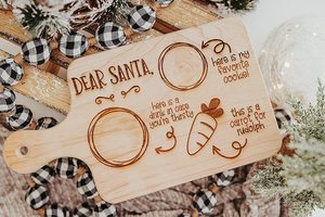 Plateau à collation gravé Père Noël JUNJI, cadeau de Noël, décoration d'intérieur, plateau à lait et à biscuits en bois, <span class=keywords><strong>planche</strong></span> à découper en bois pour Père Noël - Product Image 3